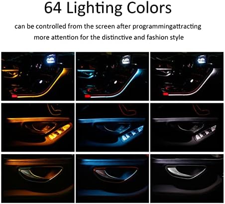 Akozon LED Interior Strip Light, Atualiza 64 Cores Substituição de kits de iluminação ambiente para Mercedes C Class C205 Facelift