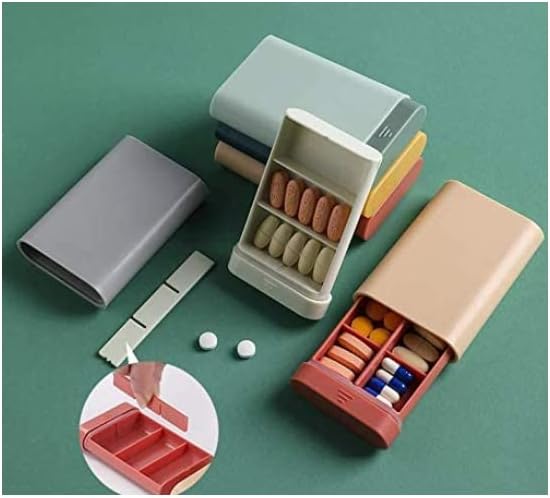 Caixa de remédios para viagens de pílula de pílula de comprimidos de Veewon com 6 compartimentos para uso de viagens em casa