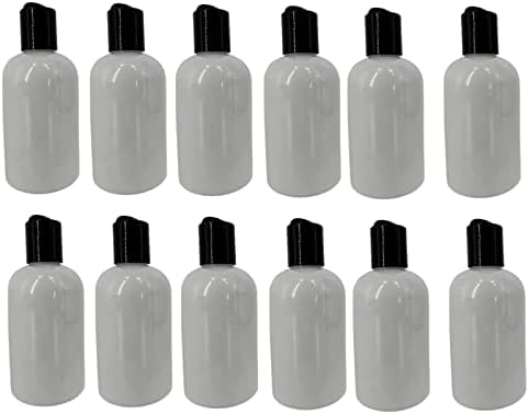 Garrafas de plástico de Boston Branco de 4 oz -12 Pacote de garrafa vazia Recarregável - BPA Free - Óleos essenciais - Aromaterapia