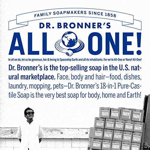 Dr. Bronner's-Sabão de barra puro-feita com óleos orgânicos, para rosto, corpo e cabelo, gentil e hidratante, biodegradável, vegano,