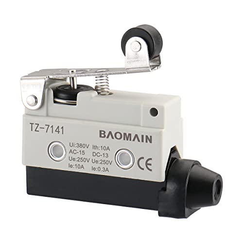 Chave de limite de baomain Chave curta alavanca de rolo de dobradiça Momentário tipo SPDT 1NC+1NO AC DC 380V 10A Micro-Switch