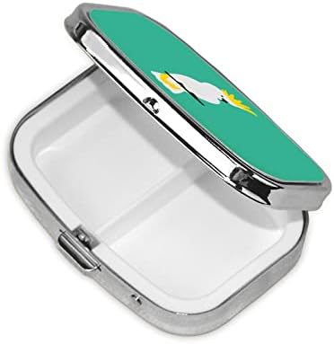 Capacatoo Parrot Square Mini Box Box Metal Medic Medicine Organizer Travel Caso de comprimidos portáteis amigáveis