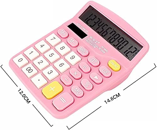 Calculadoras HXR Calculadora de mesa de mesa padrão Solar e bateria calculadora eletrônica de potência dupla de 12 dígitos Calculadoras
