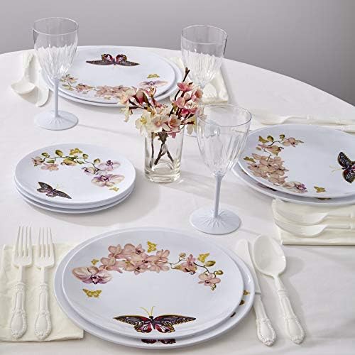 Placas de aperitivo de ouro rosa de colheres de prata | Decorações de festas borboleta | 10 pc | 9 ”, salada