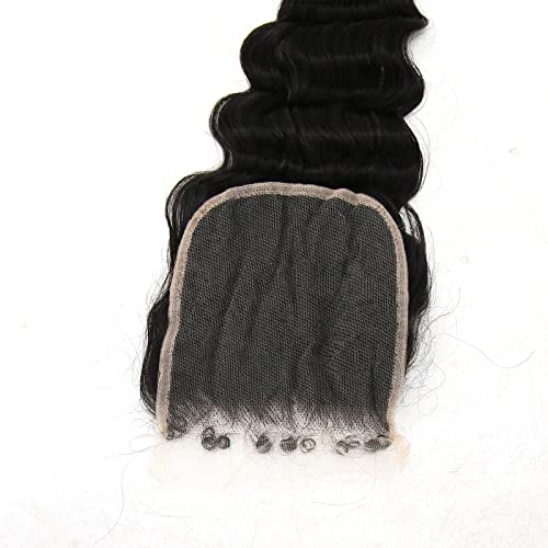 Cabelo em zigue -zague onda solta 5x5 HD Fechamento de renda pré -arranhado 4c bordas de chanquela de cabelo com cabelos