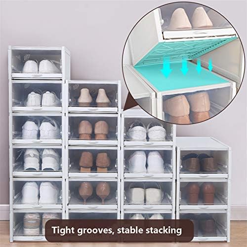 Caixas de armazenamento de sapatos do tipo Xionggg Tipo caixas de sapato empilhável plástico transparente, organizador de tênis
