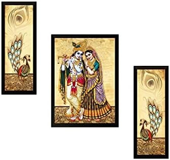 Nobreza radha krishna emoldurada pintura uv design texturizado de parede religiosa decoração de arte de parede show peça estatueta
