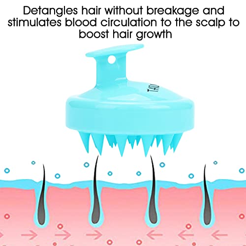 Tau Shampoo Brush and Dermaplaning Ferramentas - Silicone Bristles Scalp Massager para shampoo molhado e seco - 3 PCs enfrentam