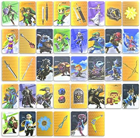39pcs Mini BOTW NFC Cards para a Legend of Zld Breath of the Wild and Tears of the Kingdom, compatível com Switch/Lite/Wii