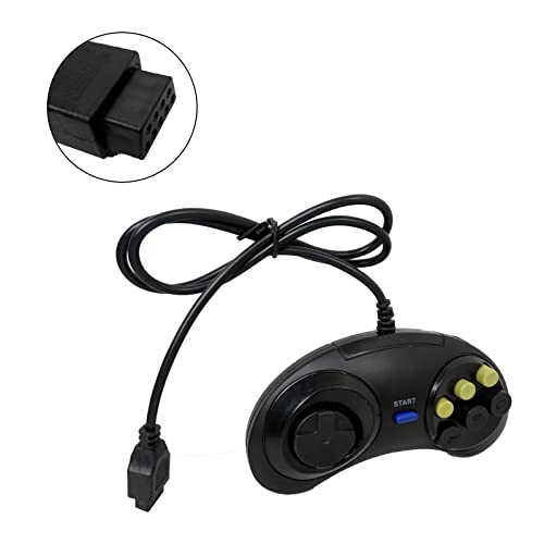 Xiami 2pcs 6 Button Game Controller para Sega Genesis Black Directional Pad