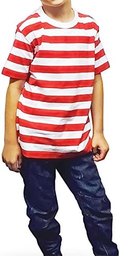 Crianças de manga curta Red e White Stripes T-shirt Party Festy Wear Supplies Top