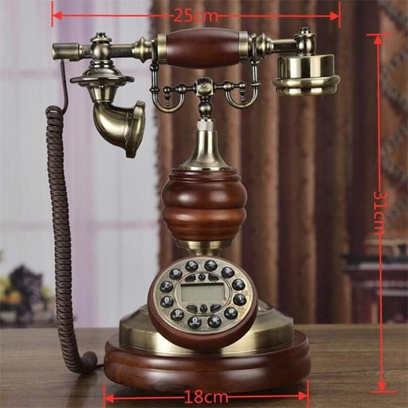 Telefone gayouny retro com fio fixo lineado home telefone fixo botão digital madeira sólida para escritório em casa Telefone