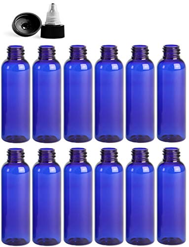 2 onças de garrafas redondas de cosmo, plástico de estimação PET PLÁSTICA EXPOLHA EXPLARIável BPA sem tampas de topo