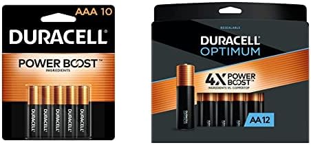 Duracell Coppertop Baterias AAA com ingredientes de aumento de energia e baterias AA ideais com ingredientes de impulso de energia,