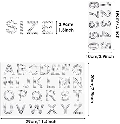 Prasacco 98 PCs Glitter Letter Stickers Stickers, strass Stickers de letra de strass adesivos de alfabetismo adesivos