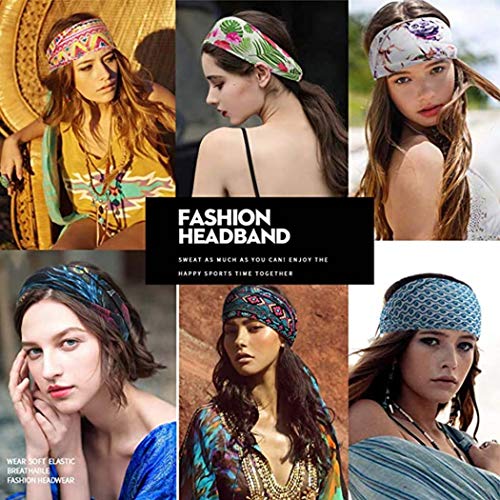 Gortin boho Bandas de cabeça esticadas faixas de cabelo ioga bandas de cabelo cruzadas de turbante envolve as faixas de cabeça elásticas