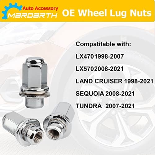 Conjunto de 20, 14x1,5mm OEM Style Factory 1,80 polegadas 7/8 22mm Mag Hag Washer Lug Nuts Compatível com Sequoia Landcruiser