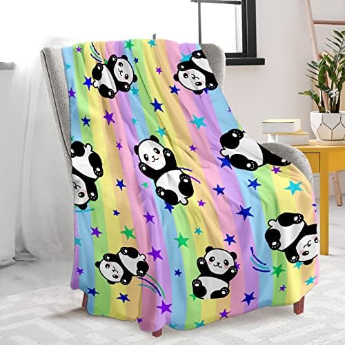 Yraqlvu panda arremesso cobertor fofo cobertores de bebê para sofá ou quarto, cobertor de flanela de lã quente para adultos unissex