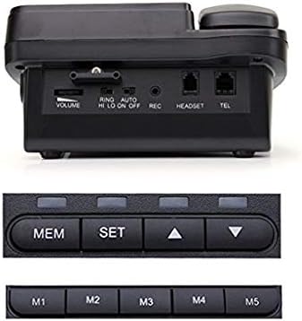 Zyzmh Black Desk Phone, telefone com fio, com viva -voz, Big Button Corded Mesa de telefonia montada com preto