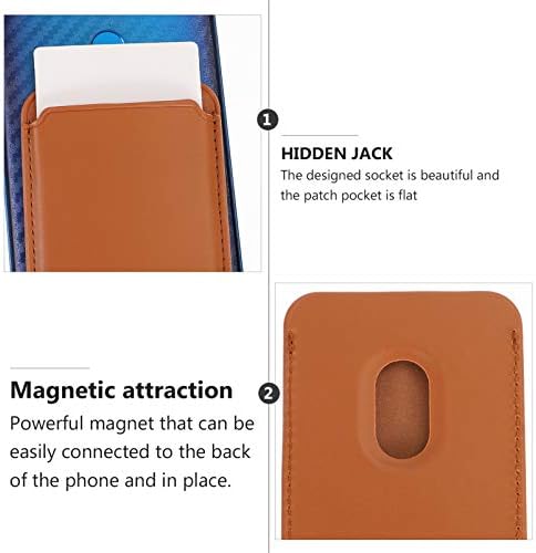 Carteira Magnetic Tendycoco 2pcs Stick Pouch Crédito Crédito Crédito Brown Cell Id