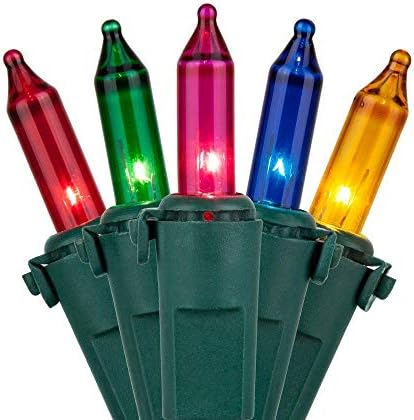 Hora de férias - 300 mini -luzes multicoloridas - fio verde - interno/externo - comprimento iluminado 59 pés - 62,5 pés l