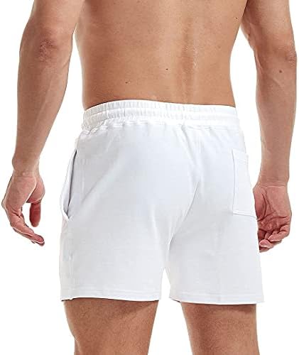Shorts de suor de treino masculino AIMPACT 5 polegadas de algodão de algodão, shorts de corrida com bolsos