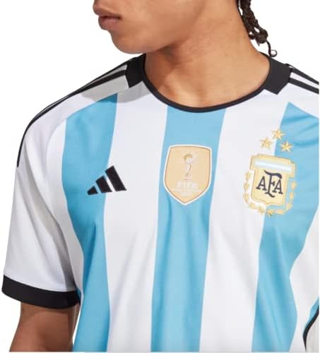 Adidas Men's Soccer Argentina Vingçam 3 estrelas Jersey Homey