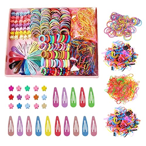 780pcs colorido de cabelos elásticos de borracha de borracha clipes para garotas, clipes de cabelo de suporte de rabo