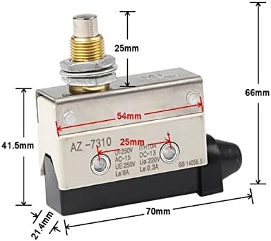 Werevu 1PCS AZ-7310 TZ-7310 Chave de limite de viagem à prova d'água Micro interruptor Micro Momentário 10A