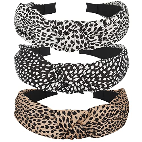 Tabatoba Leopard Head Band, 3pcs Bandas de cabeça impressas para mulheres, faixa de cabeça de cabeça para mulheres, faixa de