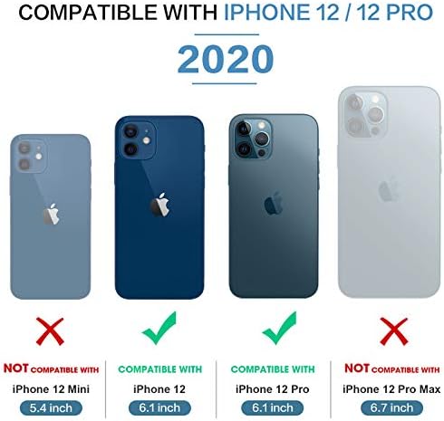 MateProx Compatível com o iPhone 12 Pro Case e iPhone 12 Casos Limpe a tampa traseira do cristal de proteção pesada com