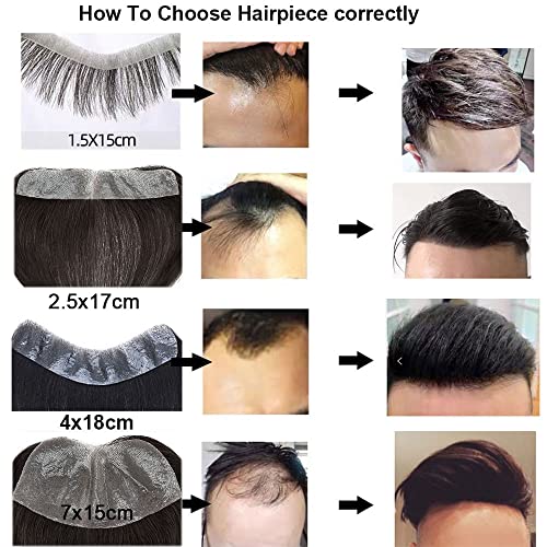 5.9 em cabelo frontal de cabelo para homens Extensão de cabelo preto natural Fita adesiva de cabelo reto em cigarros