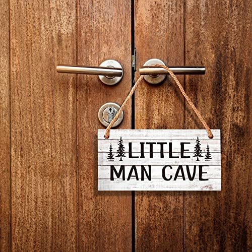 5 X10 Little Man Cave Wood Sign, decoração do viveiro para meninos, decoração natural da parede do quarto do bebê, decoração da