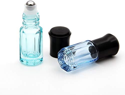 GSHLLO 10 PCS 3ml Roldes de rolos de vidro coloridos recarregáveis ​​em garrafas garrafas de óleo essencial com 1 pcs giration