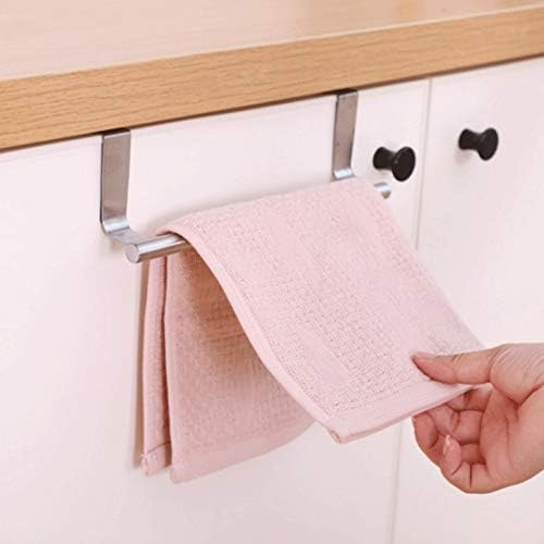 -Suporte para toalhas de toalha de prateleira sobre o cabide do armário da cozinha aço inoxidável parede pendurada em penduramento