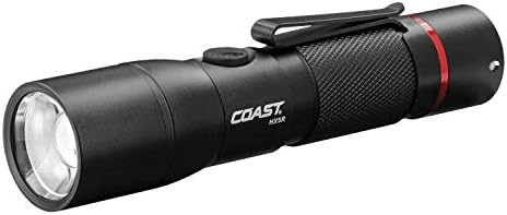 Coast HX5R 345 lúmen lanterna LED recarregável com foco de slides e compatível com CR123, baterias incluídas