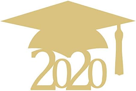 Captura de graduação 2020 Cutout inacabado Cap de madeira e vestido College MDF Shape Canvas Style 1