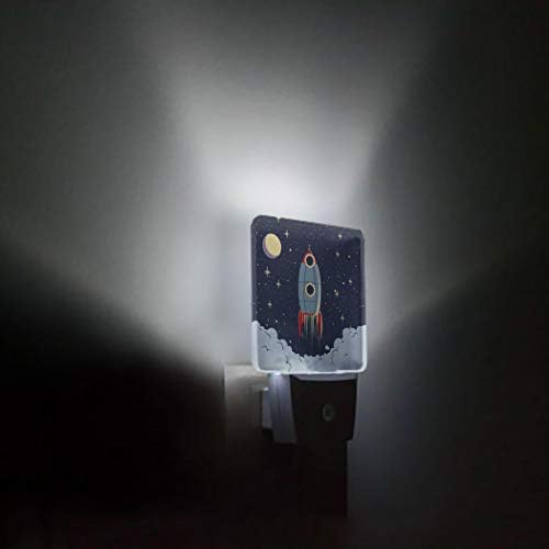 Plug-in led noite lâmpada leve sensor-inteter espaço exploração espacial espacial estampada, advertência automática, de forma