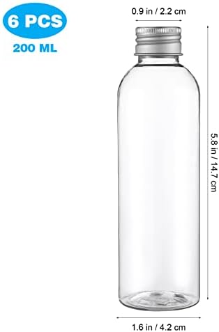 Garrafas de viagem Tofficu Squeeze garrafas de 6pcs 7 oz garrafas de xampu vazias com tampas de disco shampoo recarregável