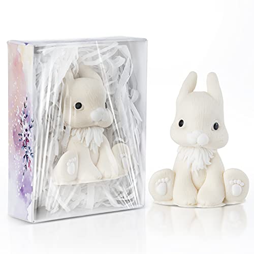 Lasabonika Sabão decorado premium Sitt Sitting Rabbit: Handmody, All-natural, orgânico e perfumado sabonete de mão em forma