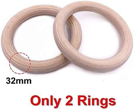 Tfiiexfl de madeira 28/32 mm anel de ginástica com tiras ajustáveis ​​academia de academia de ginástica