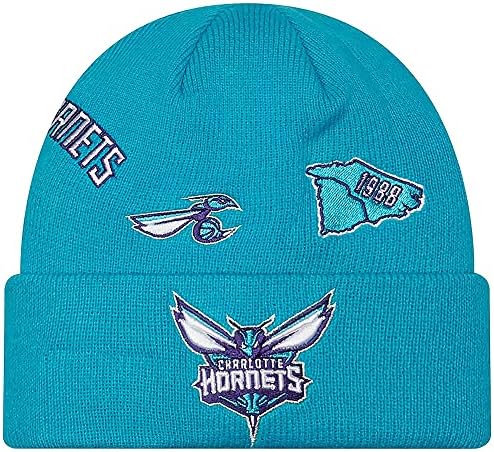 New Era Charlotte Hornets Identidade Knit Cuff Beanie Hat Blue