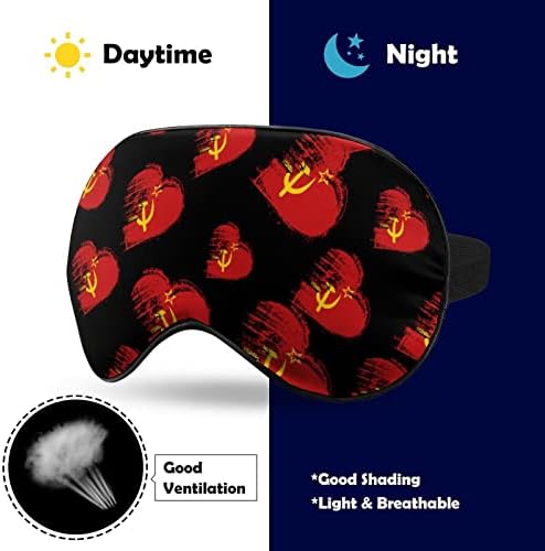 Eu amo o coração da União Soviética, bandeira da URSS, máscara de olho para os olhos com uma cinta ajustável para a venda para