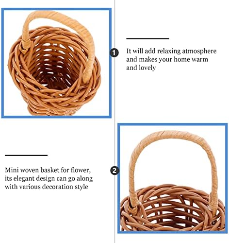Operitacx Wicker Basket 20pcs mini cestas miniaturas de tecidos com alças cestas de presente de doces de cestas decorativas