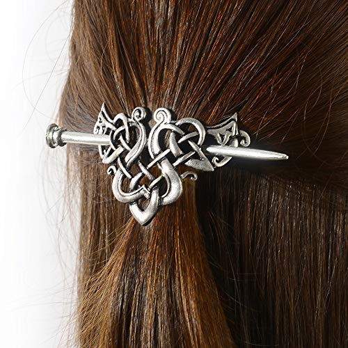 Viking Celta Celta Hairpins CLIP- Viking Acessórios de cabelo Celta Cabelo Cabelas Barretas de cabelo prateado Antigo Decoração de