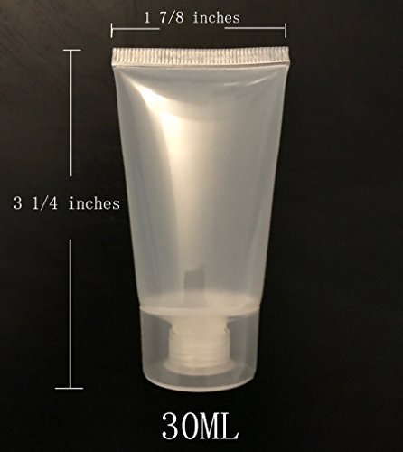 Mose Cafolo ~ 100pcs 30ml Tubos de cosméticos vazios garrafa de loção de higiene pessoal com tampa de parafuso. Plástico