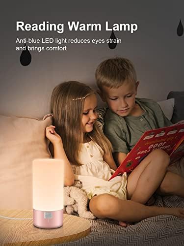 Pacote de lâmpada de toque led easemo t6 com lâmpada de mesa M6, luminária de bebê de luz RGB e escurecimento de