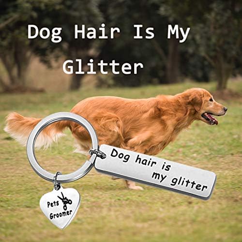 Zuo Bao Pet Groomer Gift Pet A Lovers Gift Hair Dog Is My Glitter Keychain Pet Groomer Funny Cute Chappy Chanchain