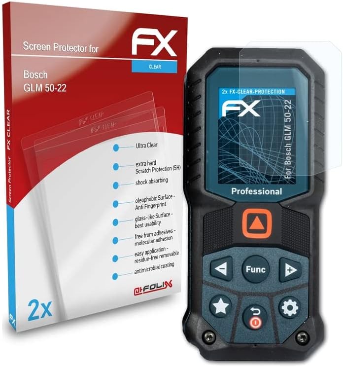 Atfolix Screen Protection Film Compatível com Bosch Glm 50-22 Protetor de tela, filme protetor de proteção Ultra-Clear FX