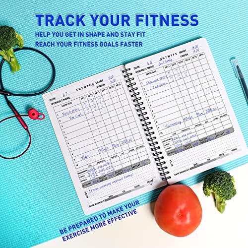 Livro de registro de exercícios do diário de fitness: planejador de treino para mulheres e homens - caderno de rastreador